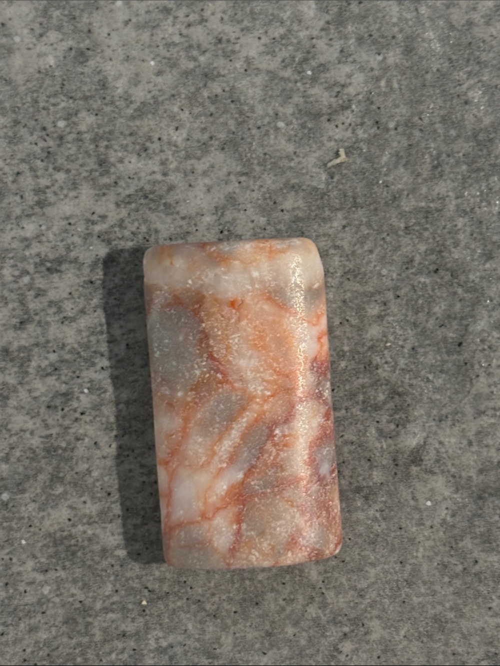 Natural REDLINE MARBLE FOCAL BEAD GEMSTONE Cabochon Orange Cream